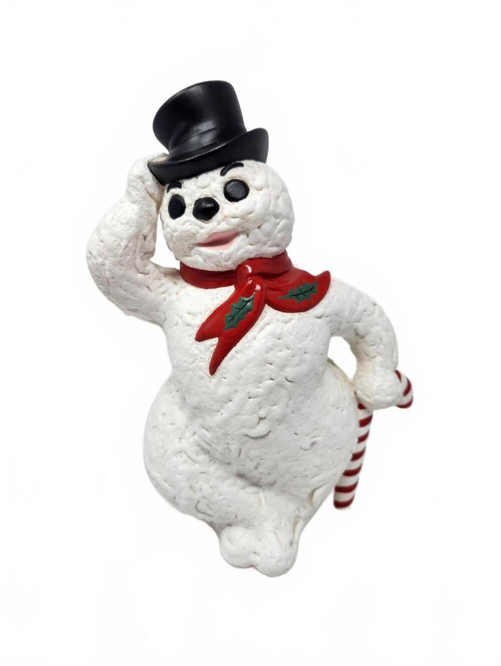 Vintage Ceramic Frosty Snowman Figurine 10.5 Inch Hand Painted